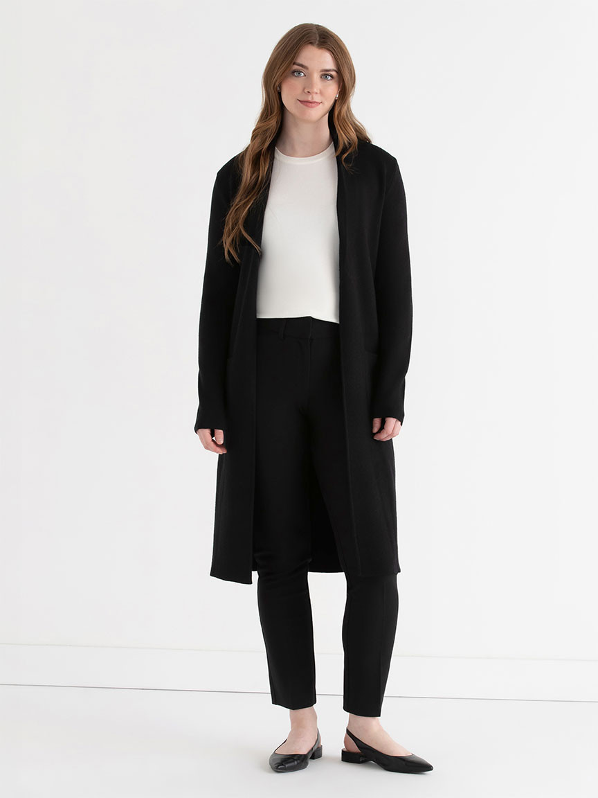 Black Long Cardigan with Tie Belt 