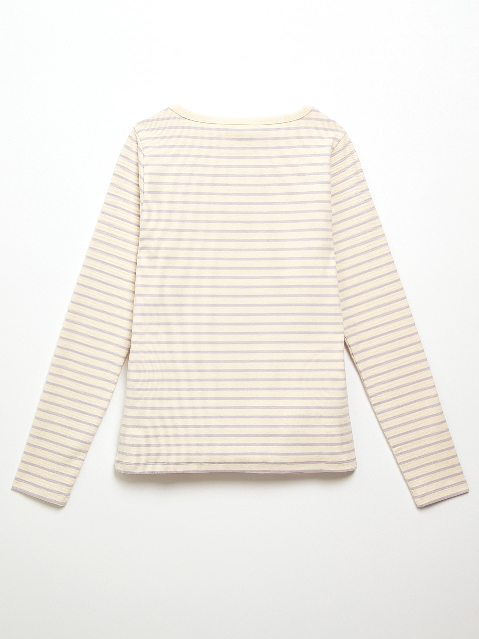 Long Sleeve Boatneck Top Lilac Stripe