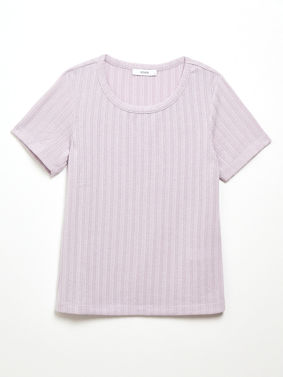 Short Sleeve Pointelle T-Shirt in Lilac