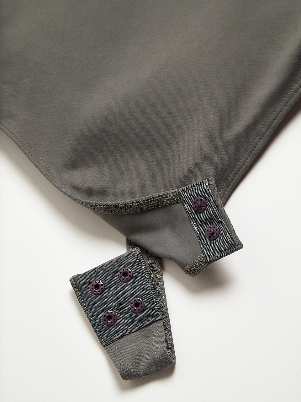 Short Sleeve Square Neck Bodysuit in Mid Grey
