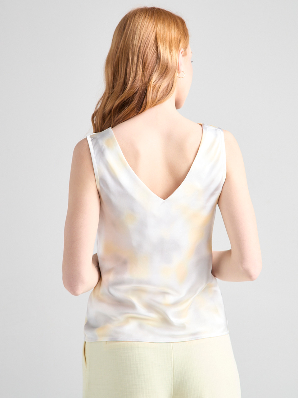 Sleeveless Cowl Neck Blouse in Watercolour