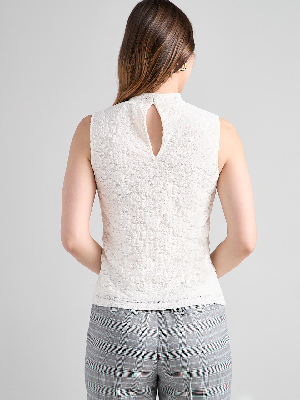 Sleeveless Lace Top Ivory