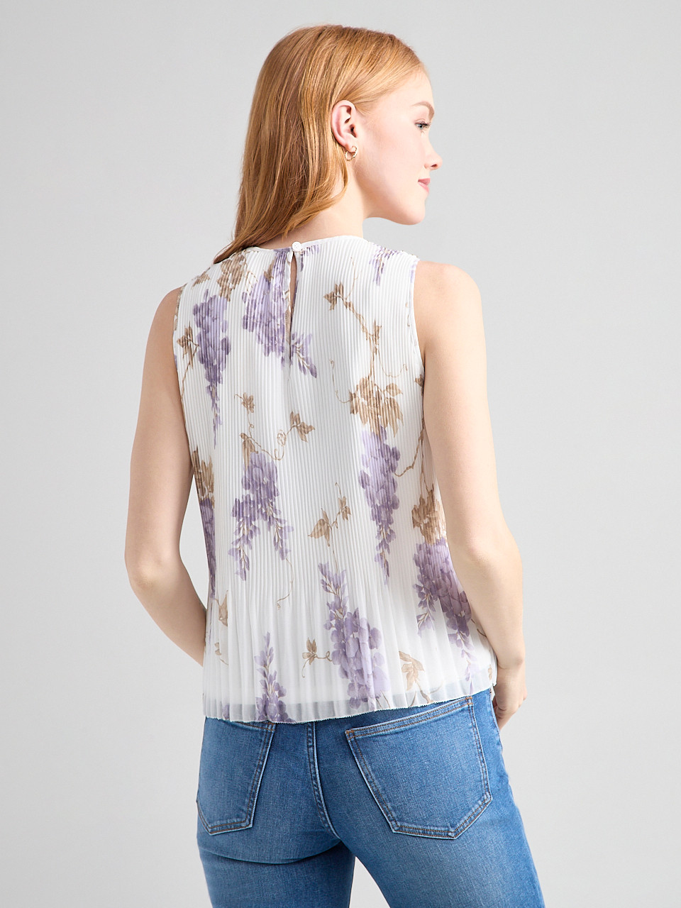 Sleeveless Pleated Top Wisteria