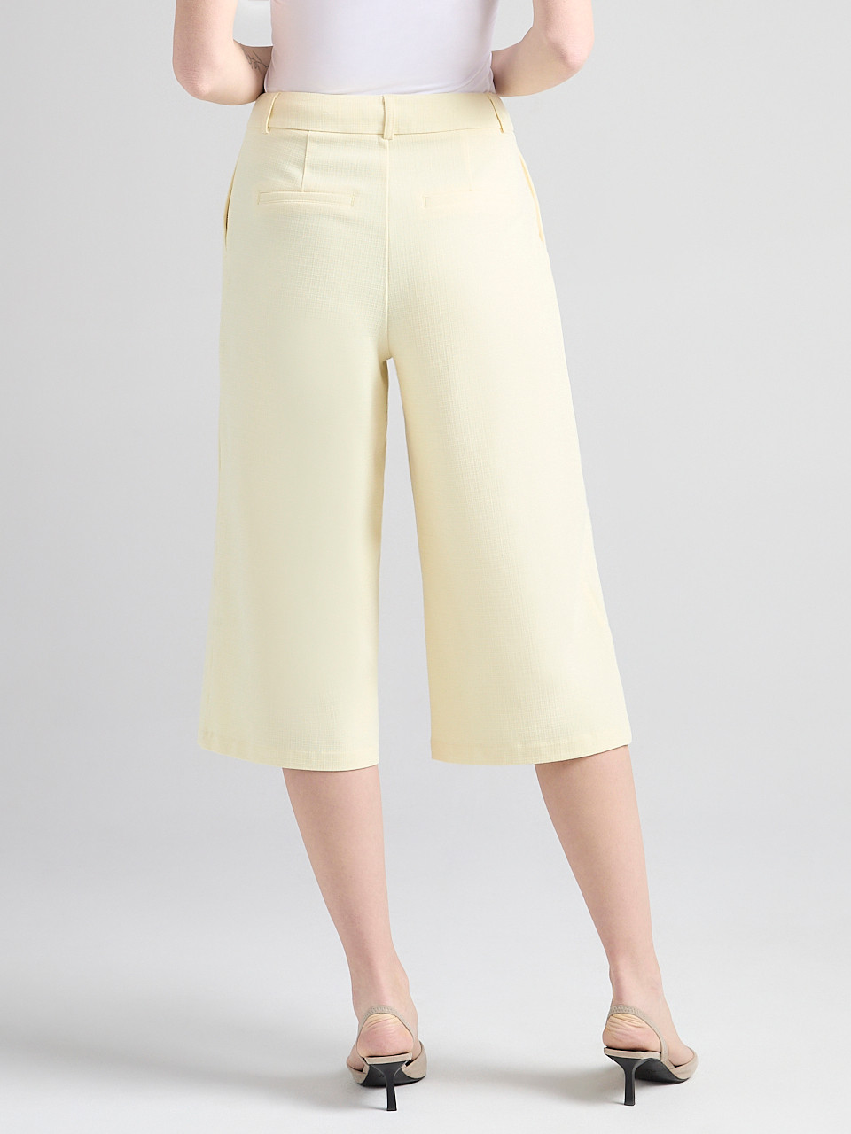 Super High Rise Pleated Culotte Soft Yellow