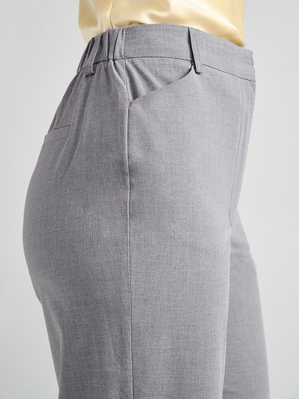 Tailored Relaxed Fit Straight Crop Pant Grey Crosshatch