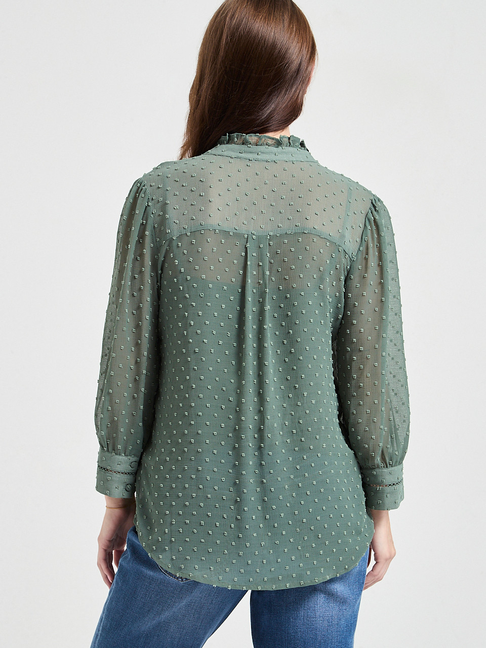 Swiss Sleeve 3/4 Blouse Kentucky Blue
