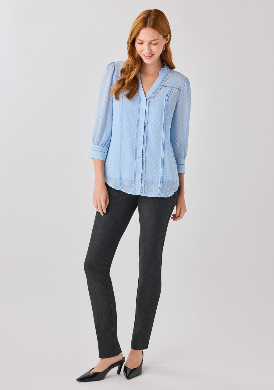 Swiss Sleeve 3/4 Blouse Kentucky Blue