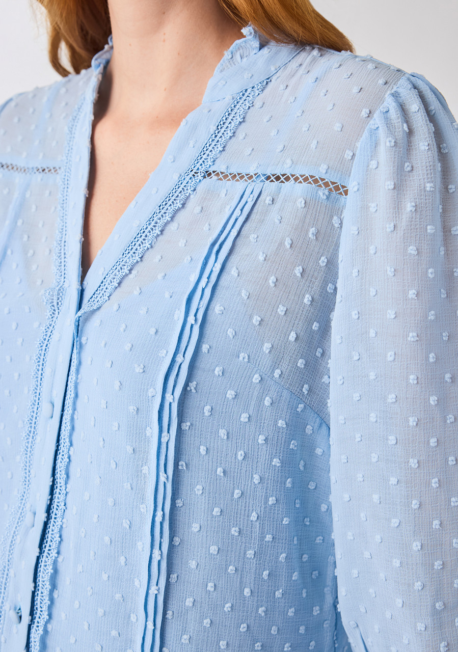Swiss Sleeve 3/4 Blouse Kentucky Blue