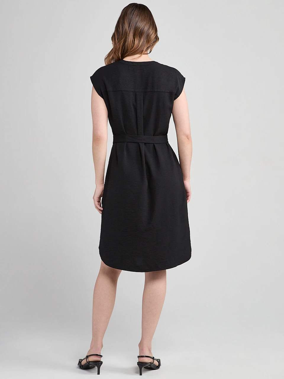 Air Flow Shirt Dress in Black