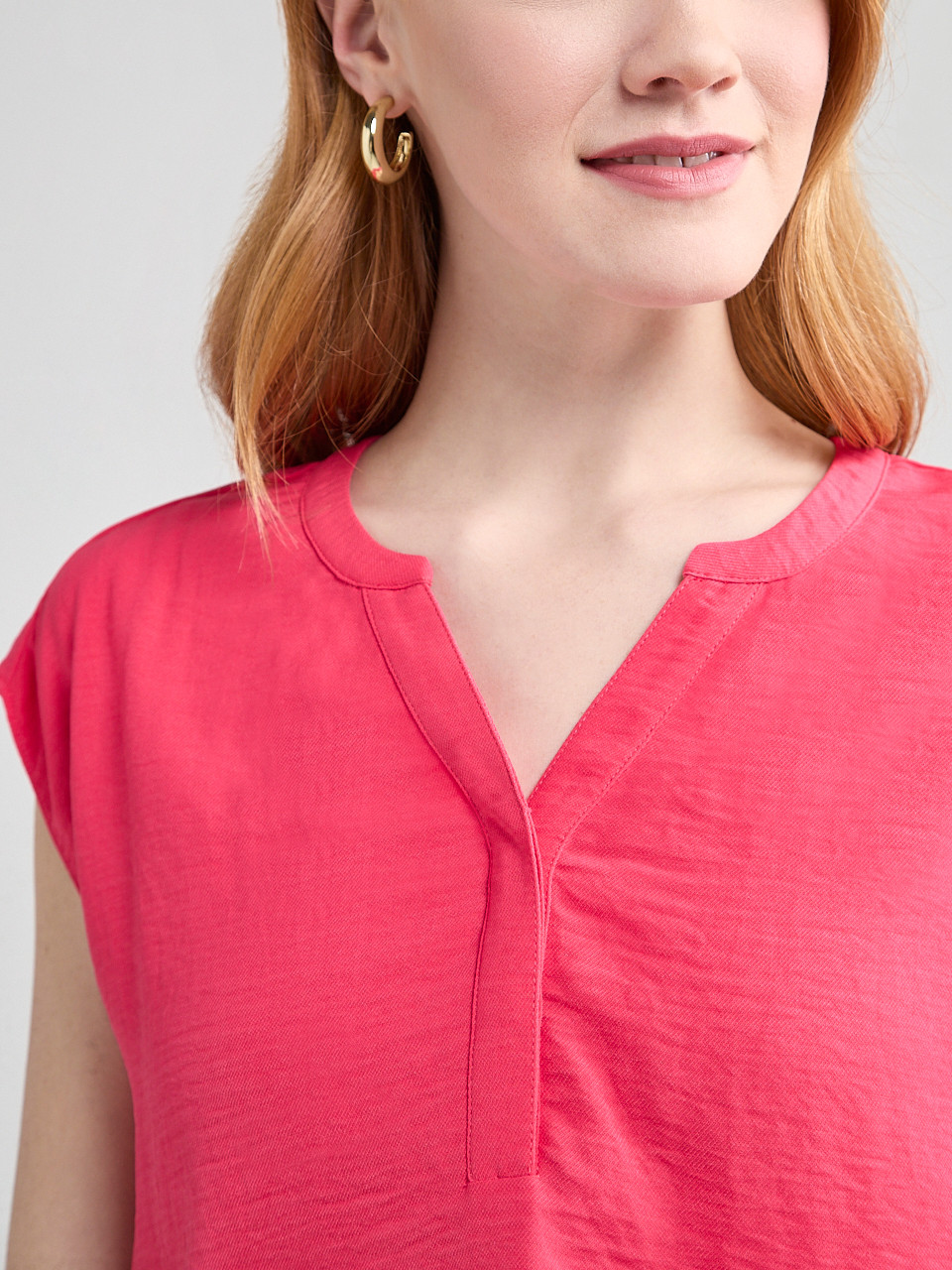 Extended Sleeve Henley Raspberry