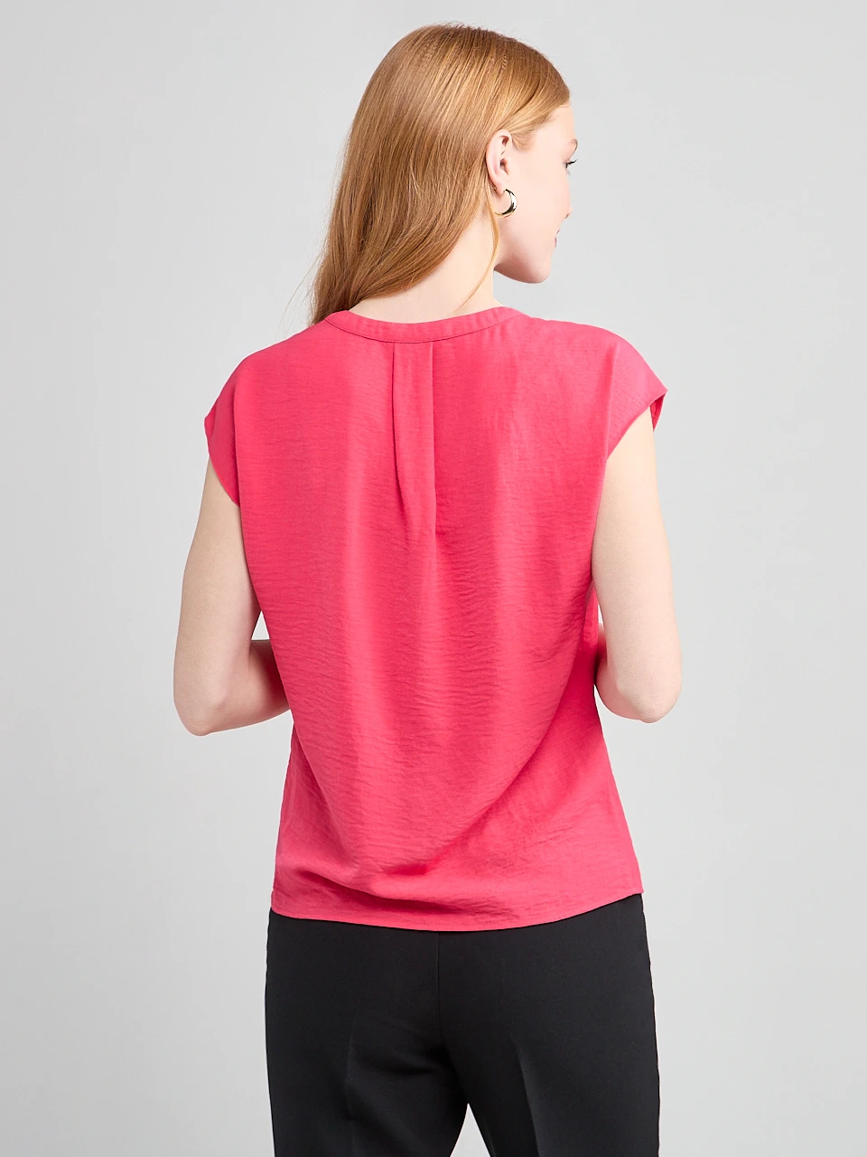 Extended Sleeve Henley in Raspberry