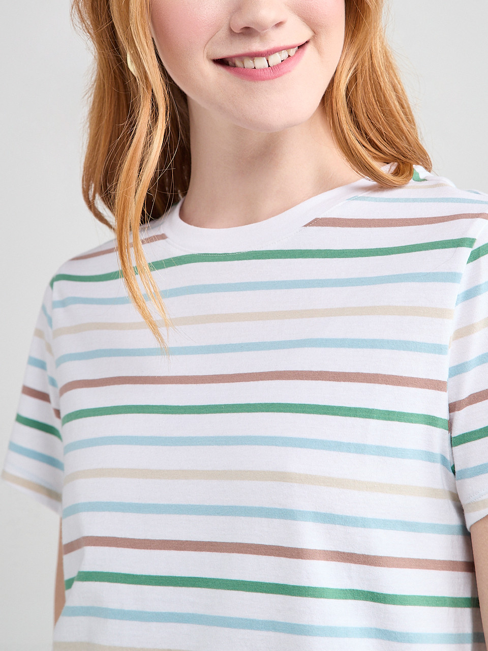 Short Sleeve Crew Neck T-Shirt Stripe