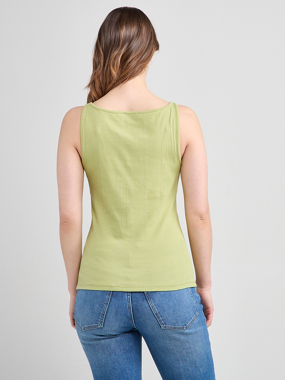 Sleeveless Boatneck Tank Pear