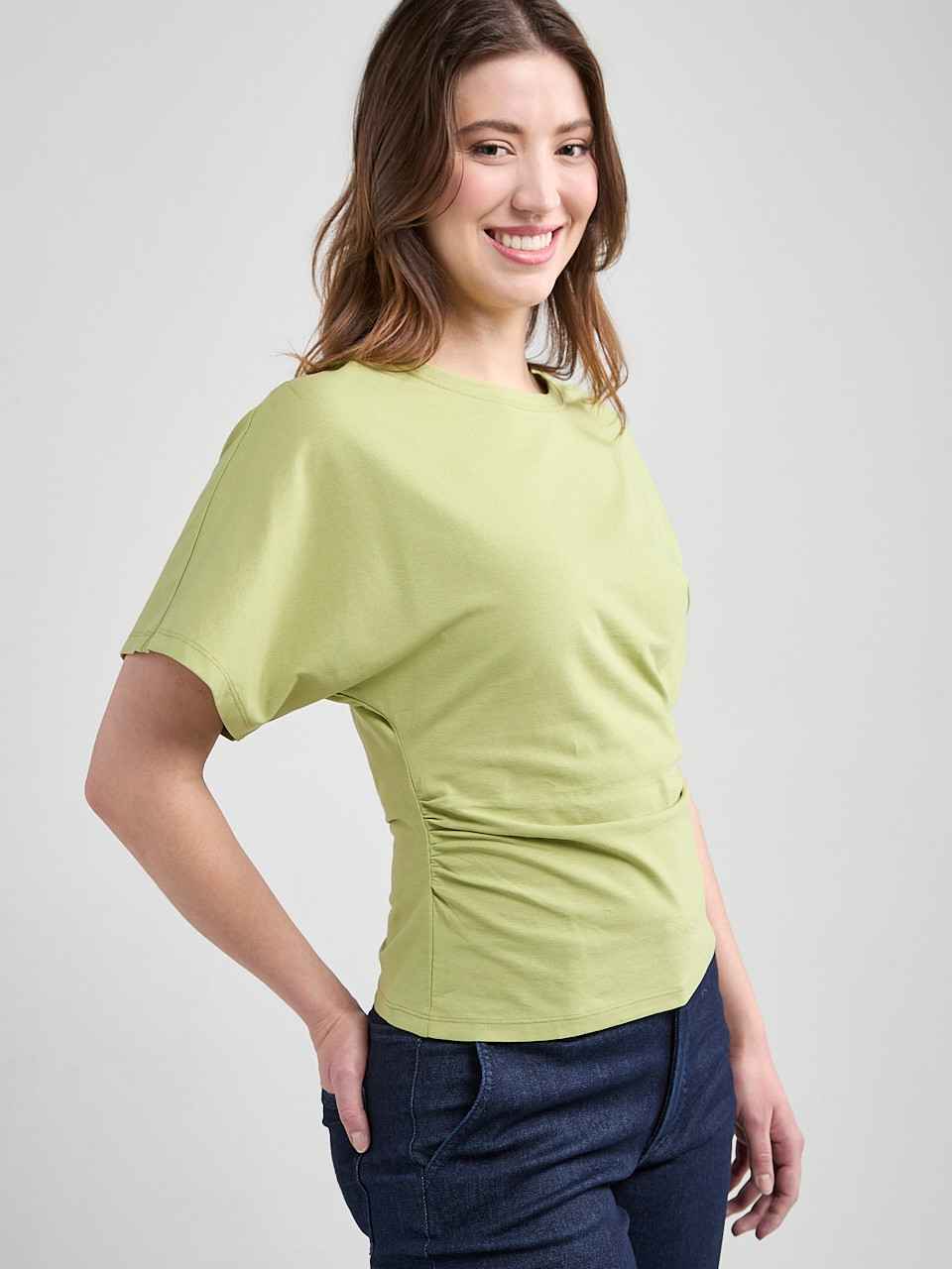 T-Shirt With Side Shirring Pear
