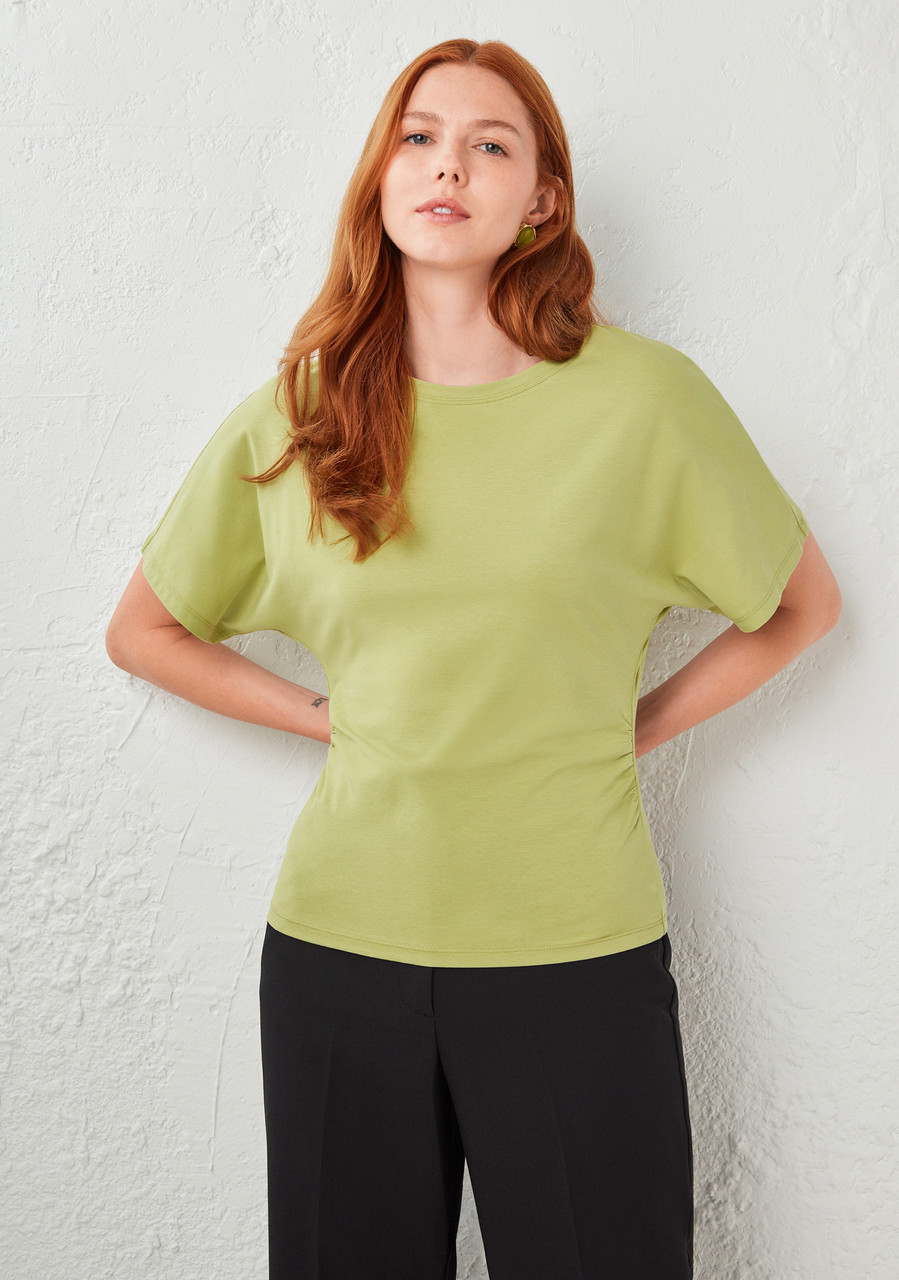 T-Shirt With Side Shirring Pear