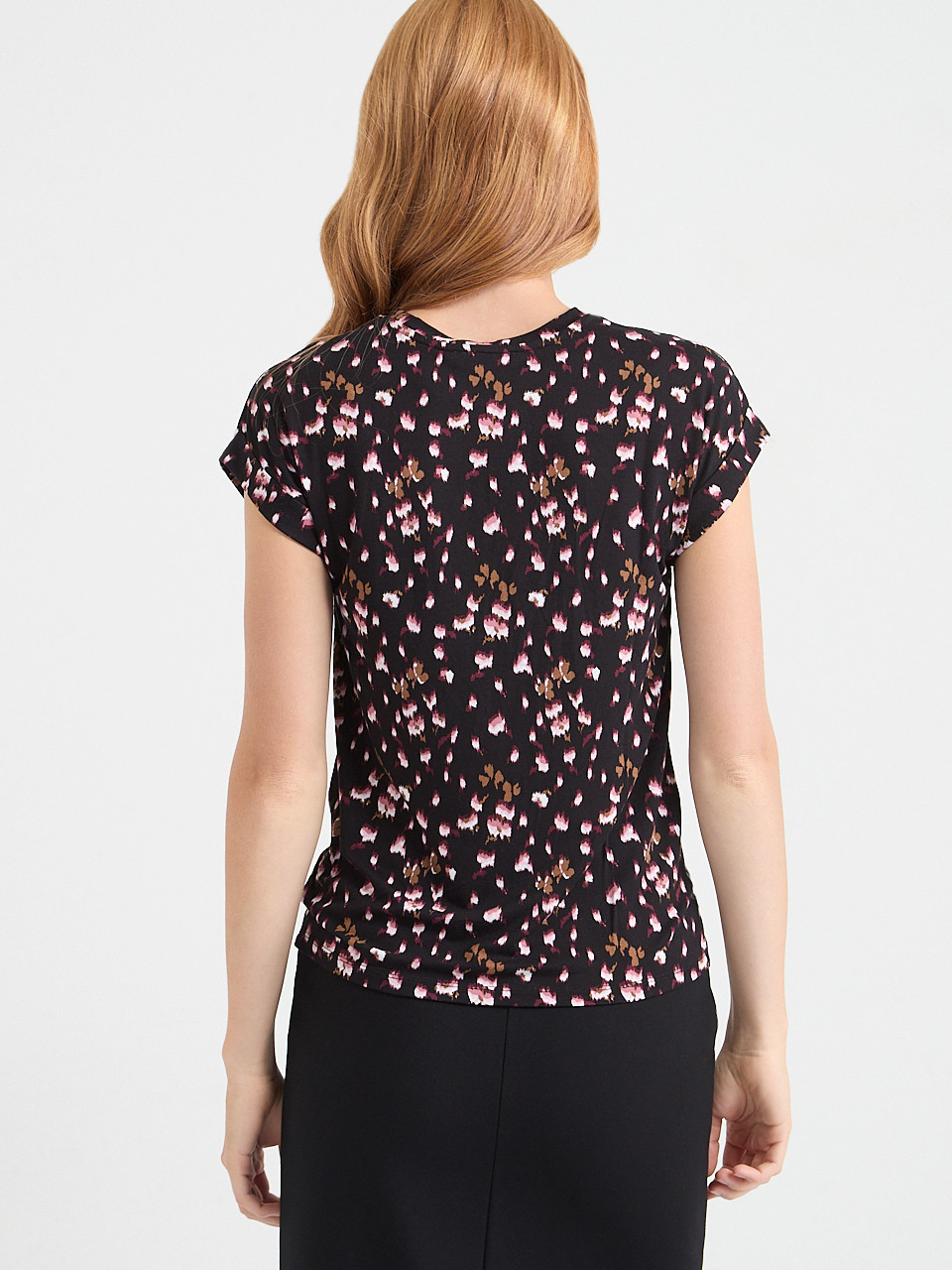 Cuffed Extend Sleeve Top Mini Floral