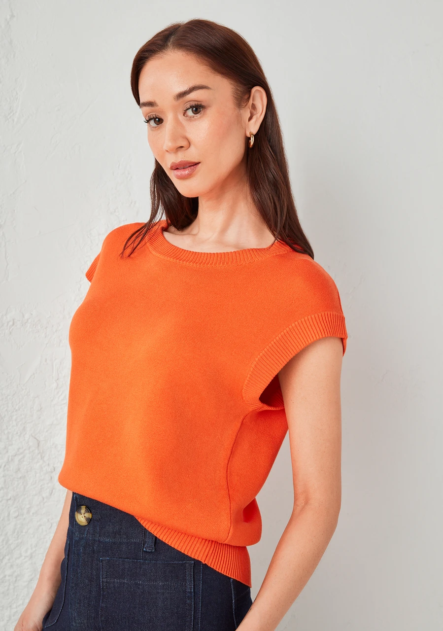 Extend Sleeve Sweater In Orange