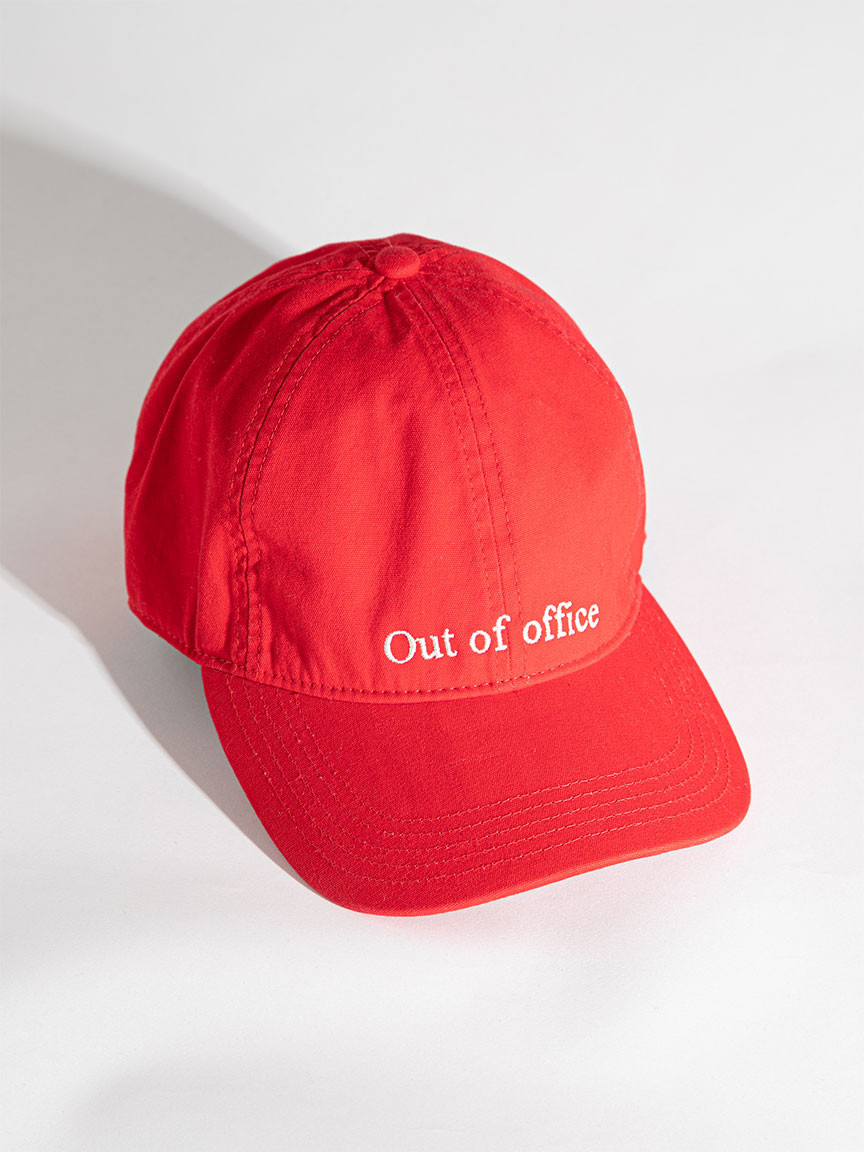 Out of Office Baseball Cap in Goji Berry