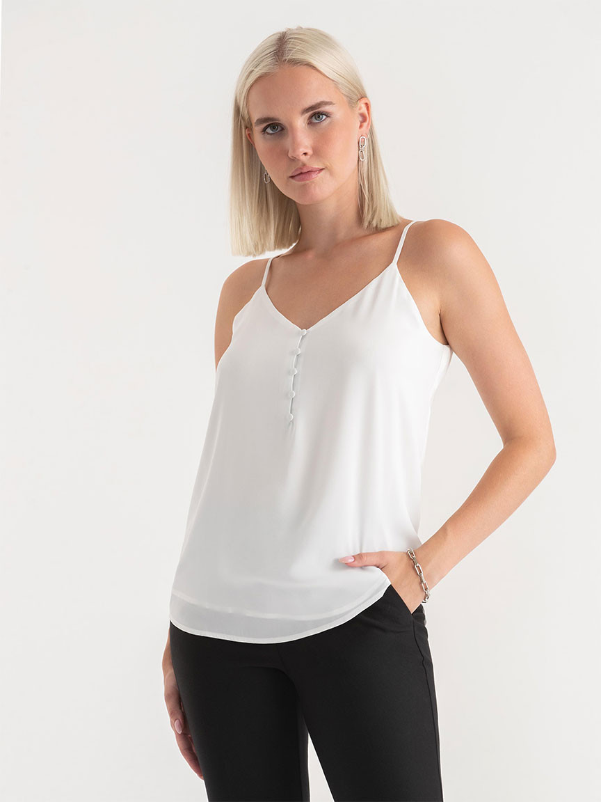 Strappy V-Neck Tank Blanc de
