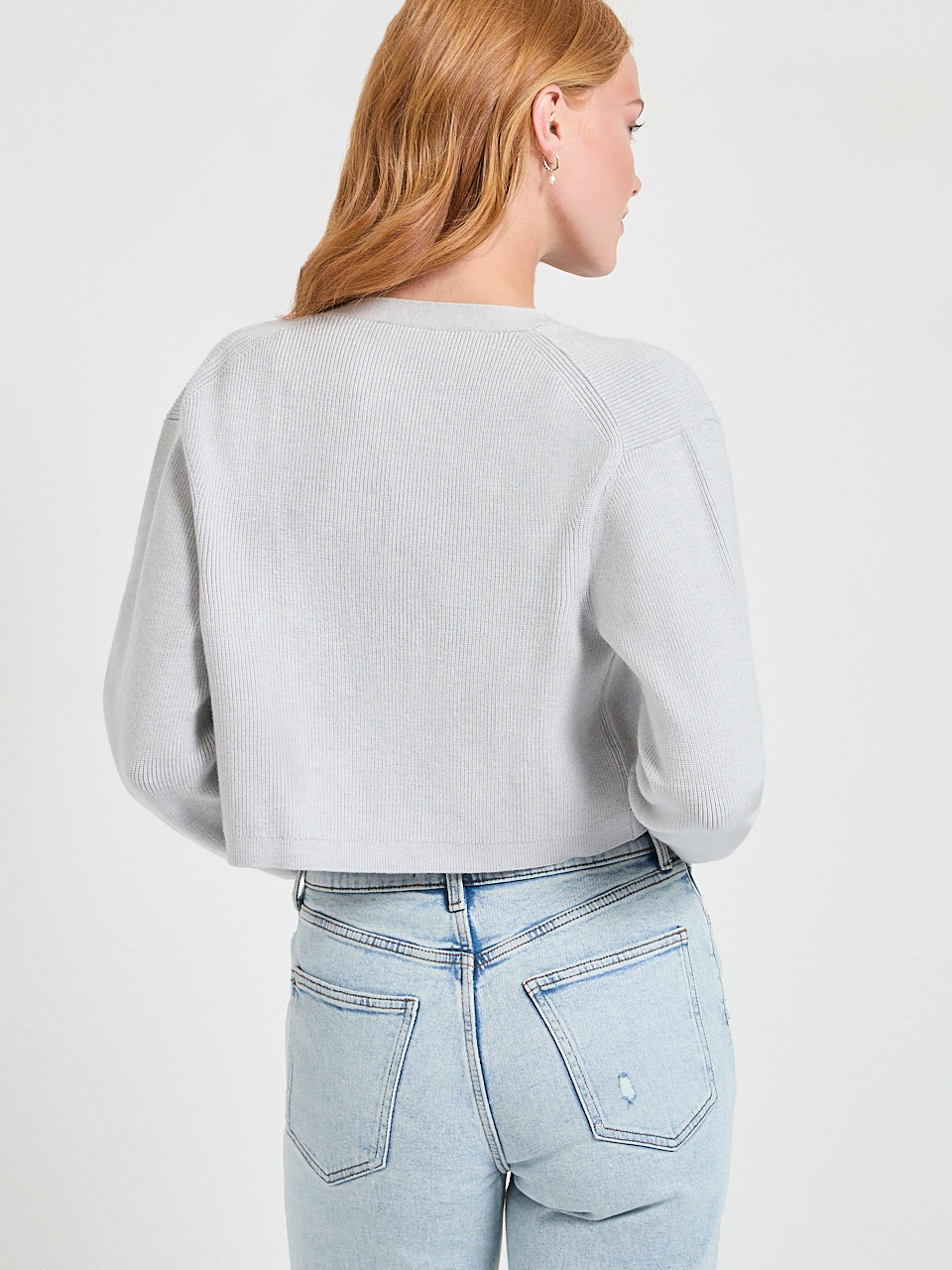 Cropped Open Front Cardigan