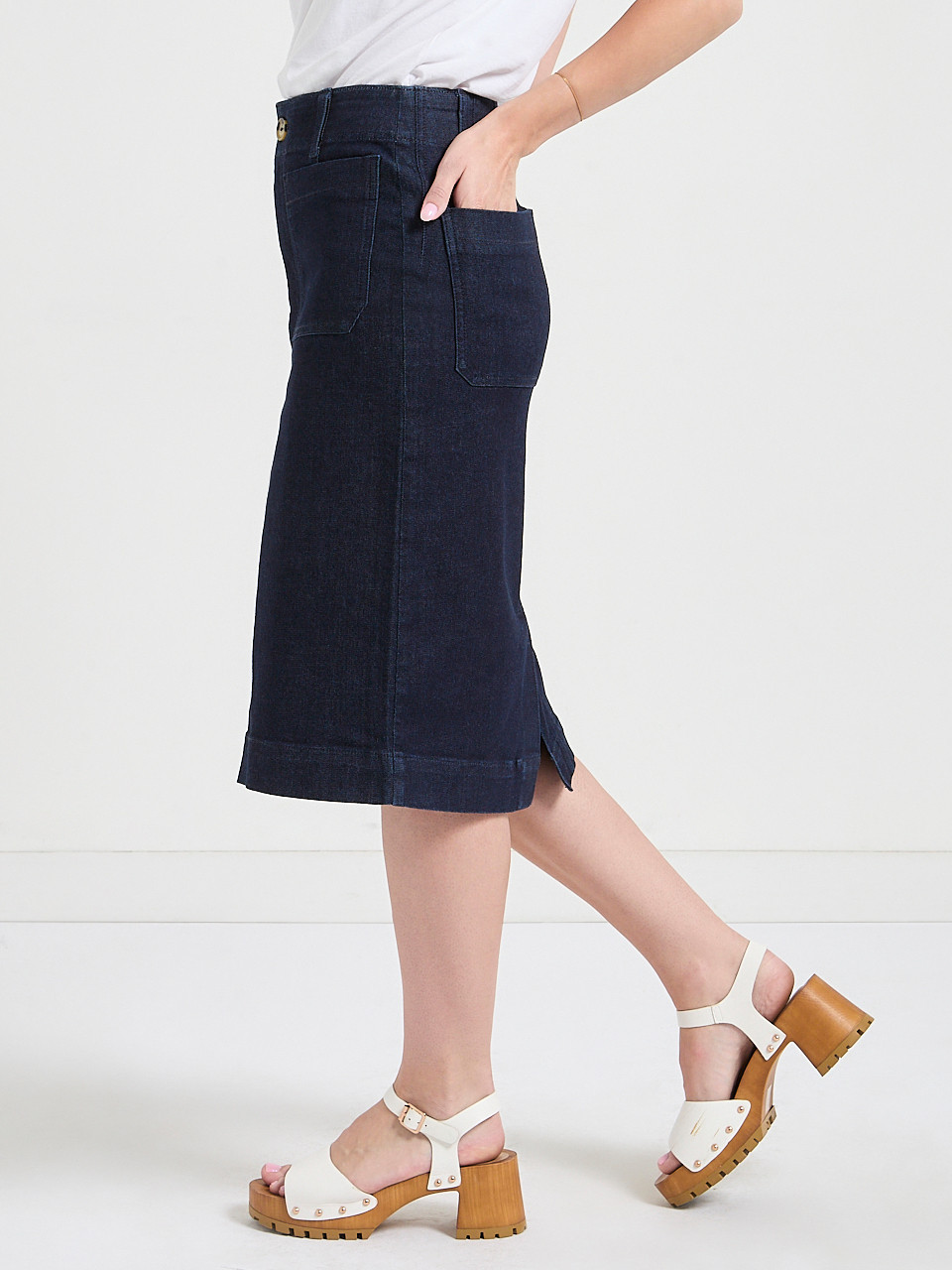 Juliet Patch Pocket Skirt Mermaid Blue
