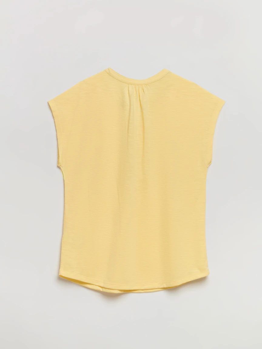 Henley T-Shirt in Pale Banana