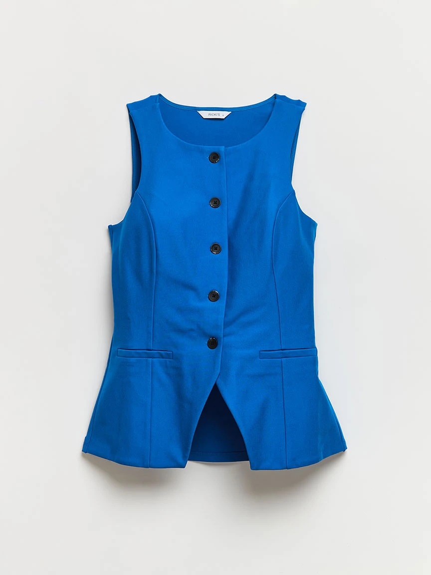 Crew Neck Vest in Luxe Ponte