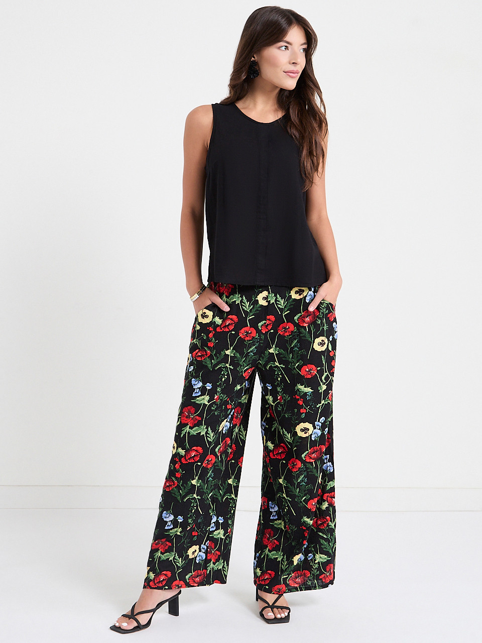 Linen Wide Crop Pant