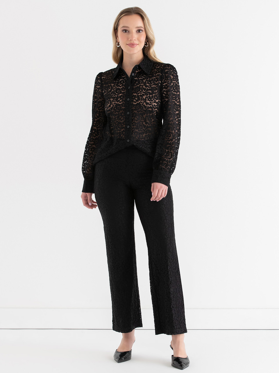 Wide-Leg Lace Pant