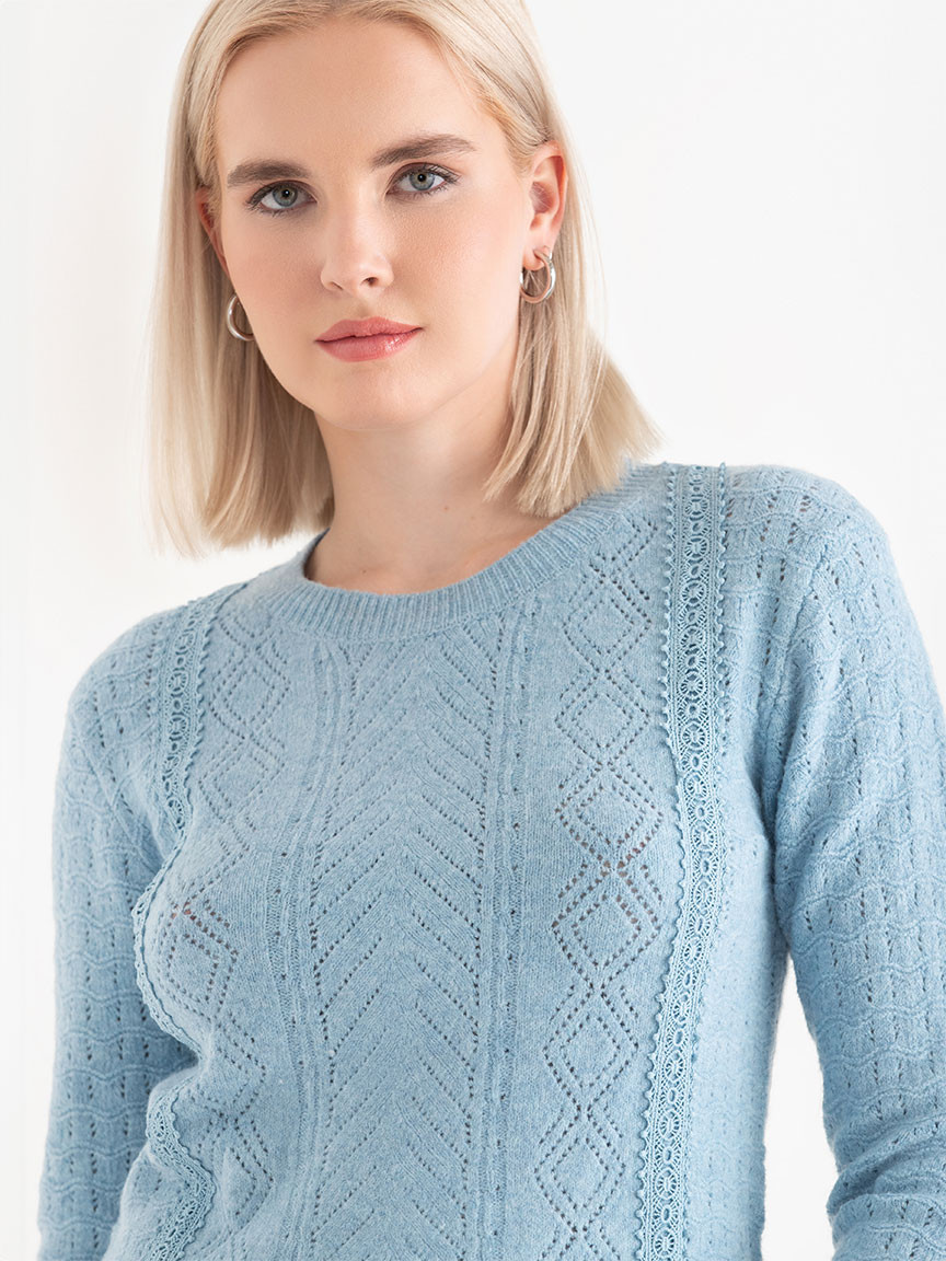 Pointelle Crewneck Sweater