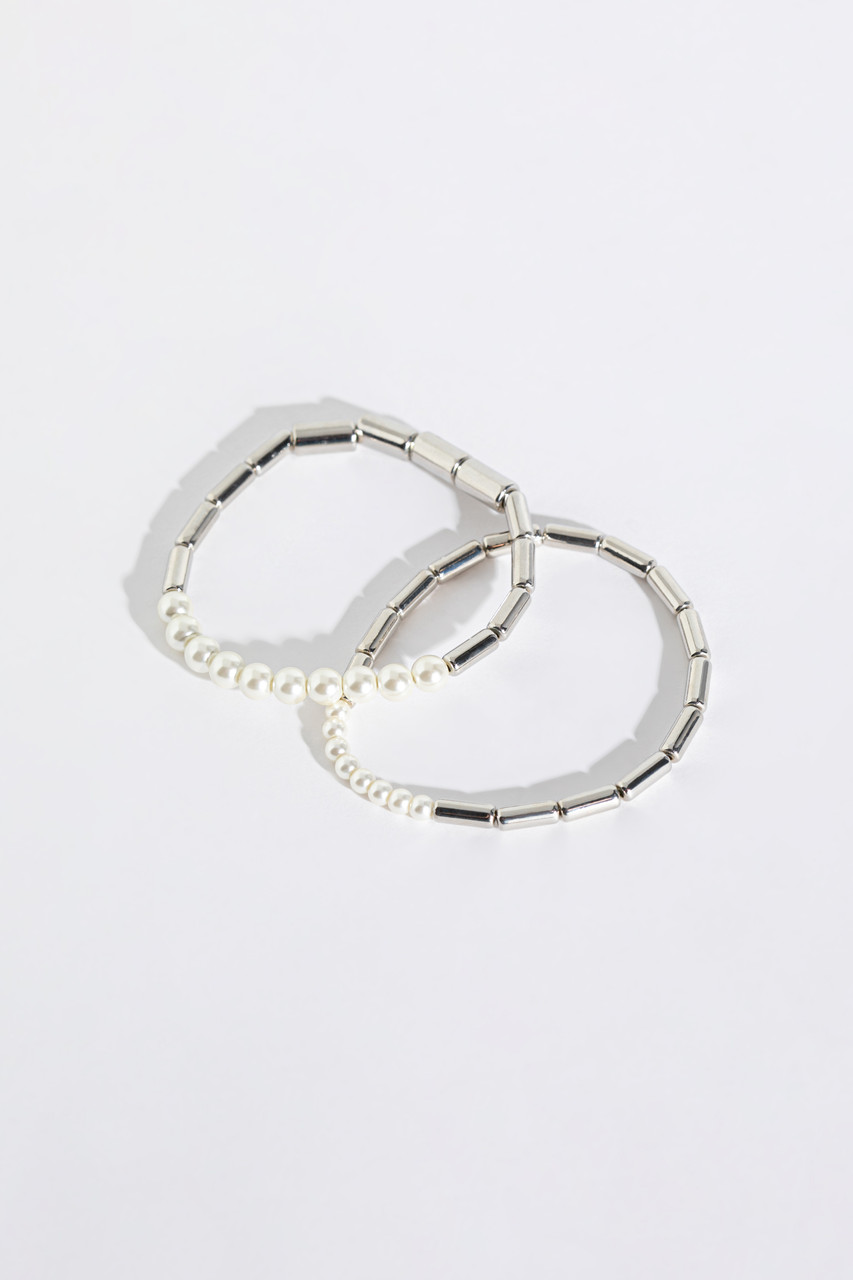 Pearls and Tubes Bracelets Set