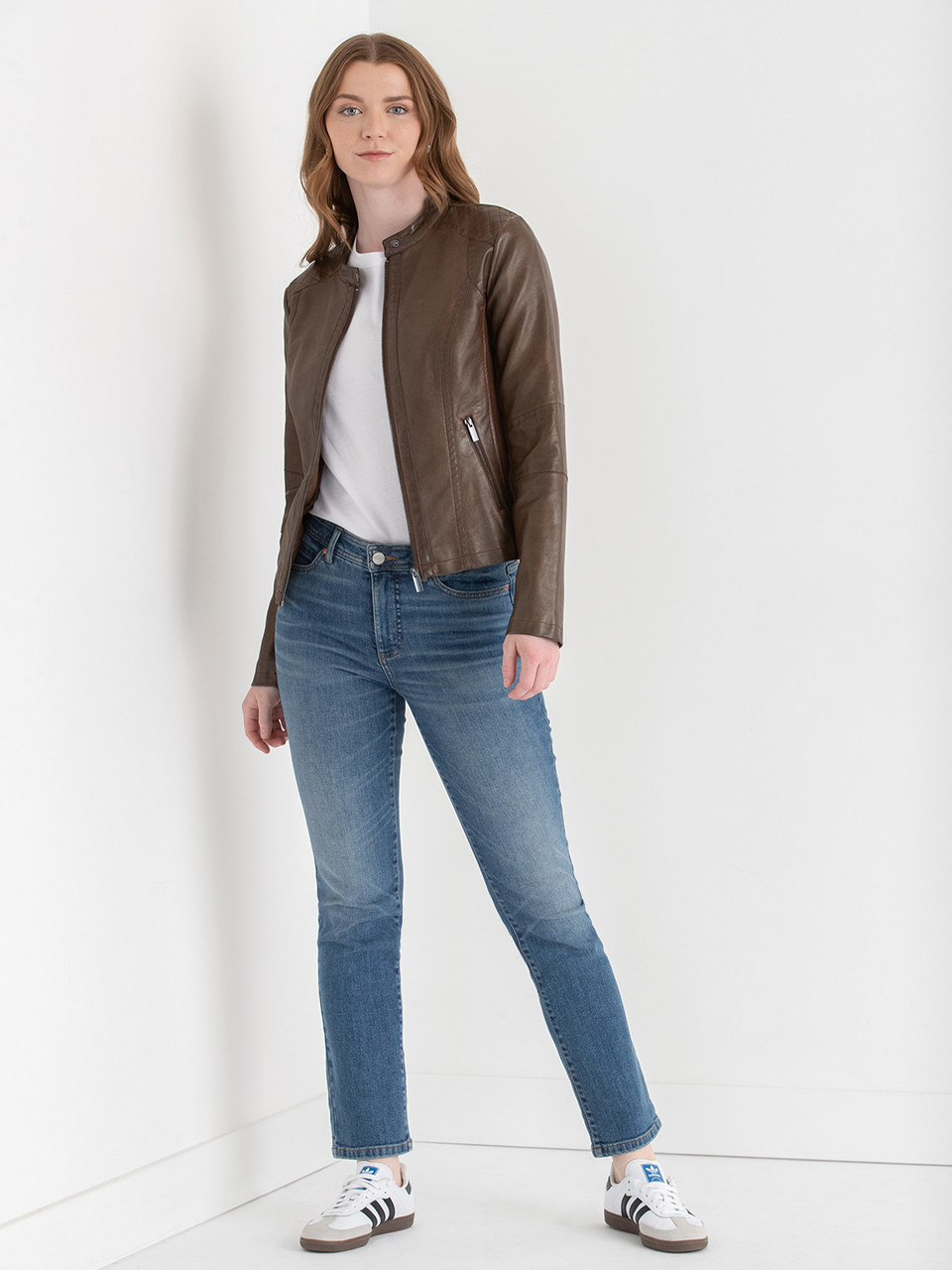 Hooded Faux Leather Jacket