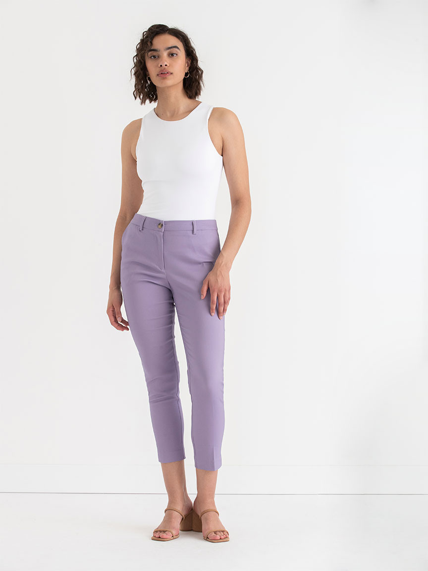 Syd Slim Straight Skimmer Pant in Sateen