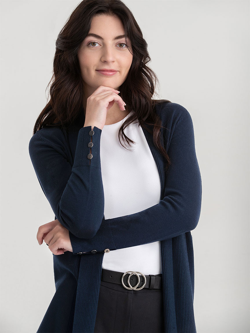 Side Tab Buttoned Cardigan