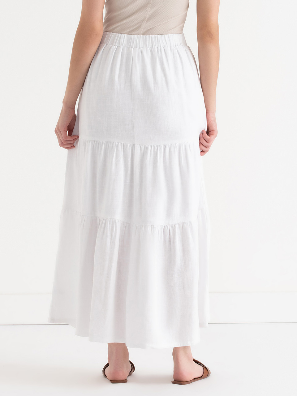 Tiered Linen Maxi Skirt | Rickis