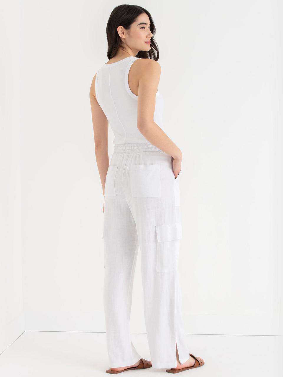 Viscose Linen Pull-On Cargo Pant