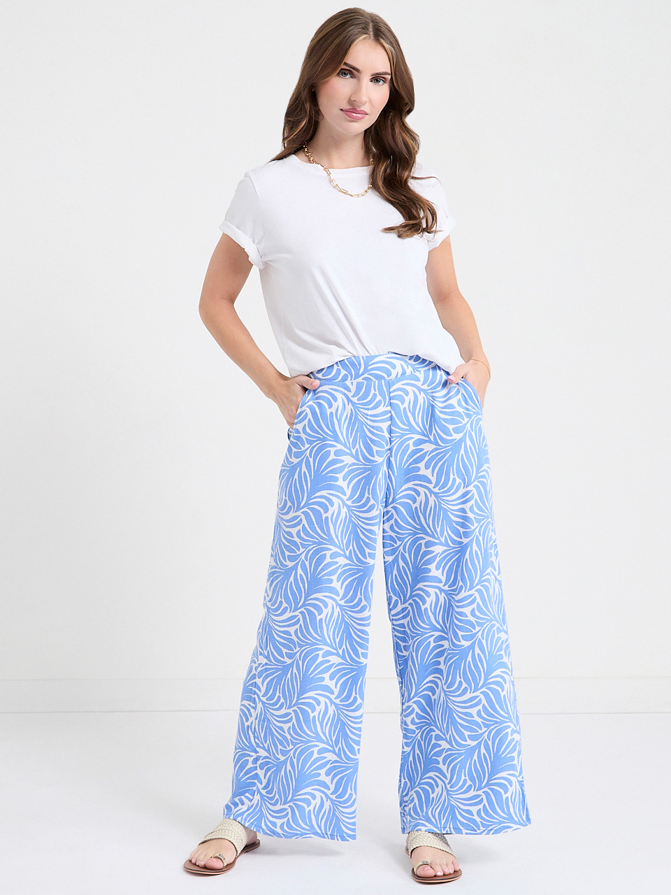Linen Wide Crop Pant