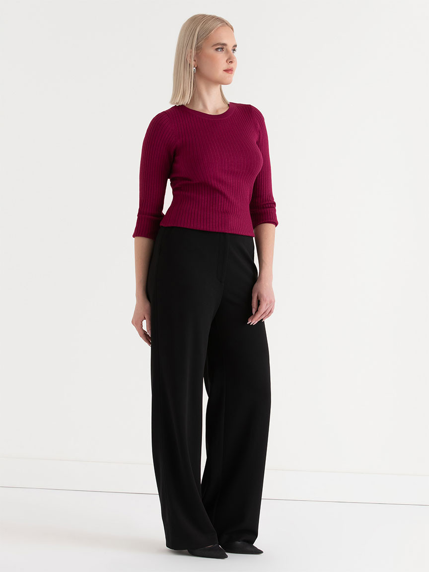 Crew Neck Rib Sweater