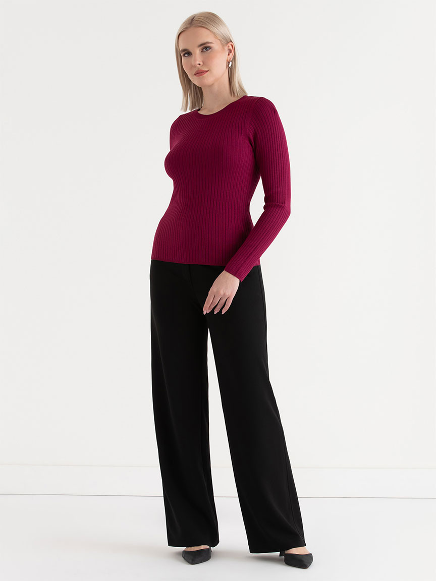 Crew Neck Rib Sweater
