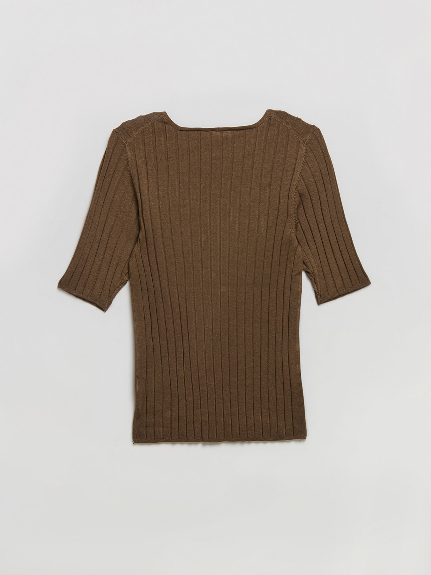 Elbow Sleeve V-Neck Sweater