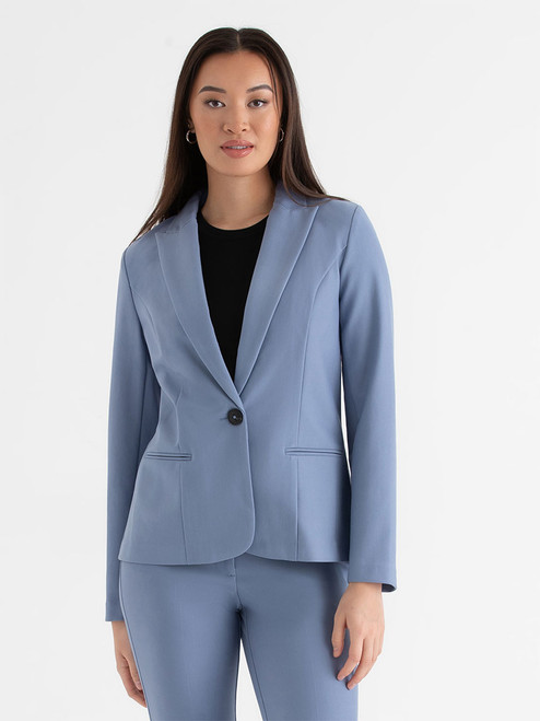 Oxford Classic Suit Blazer in Infinity Blue Luxe Ponte