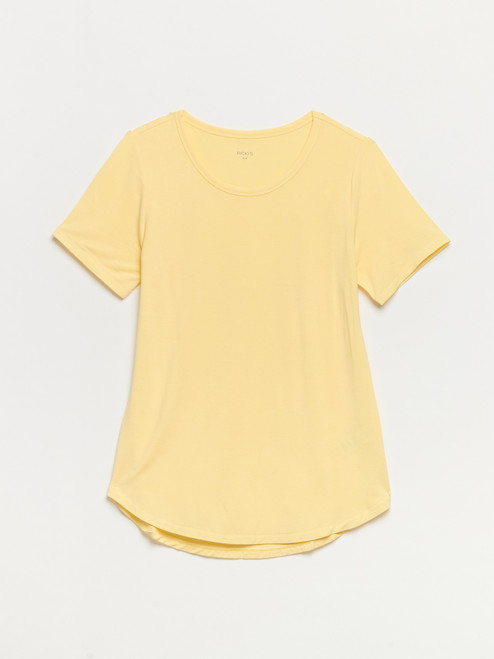 Scoop Neck T-Shirt in Pale Banana