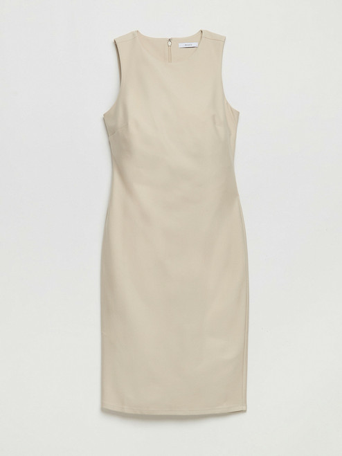 Celeste Pencil Dress Luxe Ponte in Pumice Stone