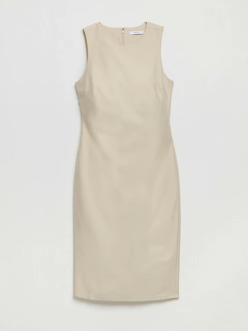 Celeste Pencil Dress Luxe Ponte in Pumice Stone