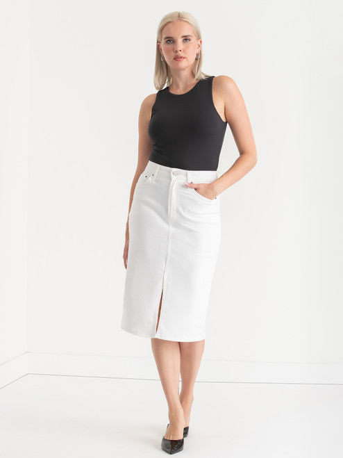 Denim Midi Skirt in Sugar Swizzle