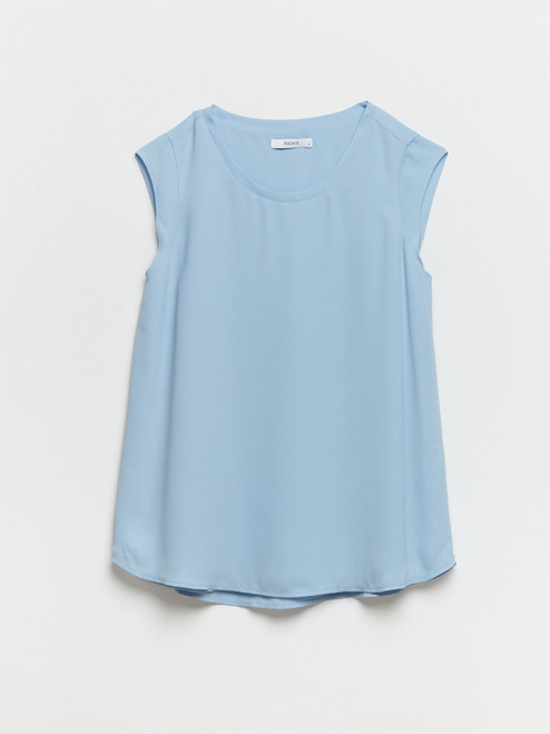 2-Layer Cap Sleeve Blouse in Kentucky Blue