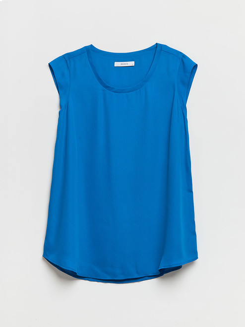 2-Layer Cap Sleeve Blouse in Directoire Blue