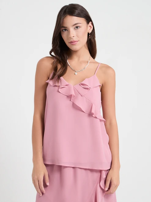 Ruffle Cami Blouse in Lilas