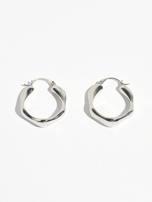 14k Gold Plated Warped Hoop Earrings
