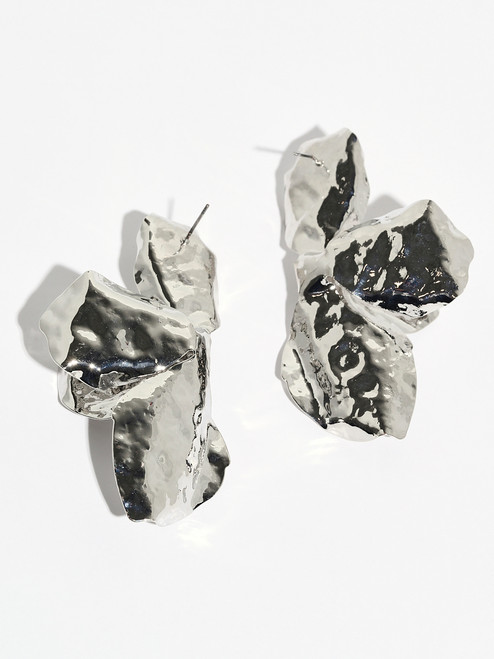 Silver Floral Earrings